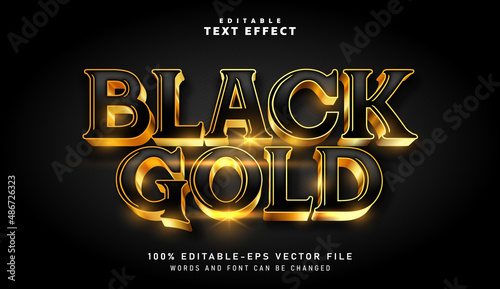 3D Black Gold text effect - Editable text effect