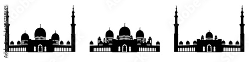 silhouette mosque set by vector design