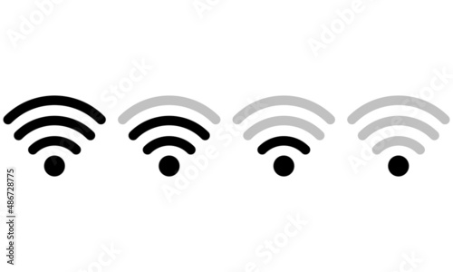 Wi-Fi set icons for web design. Level Wi-Fi signal. Internet connection signal. 