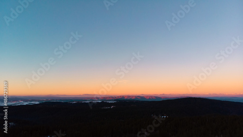 sunset over the mountains