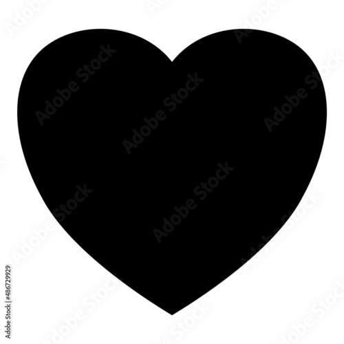 Heart Shape Flat Icon Isolated On White Background
