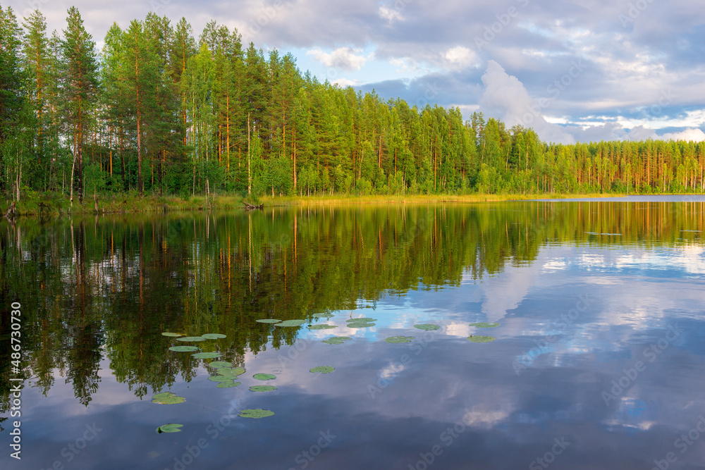 Karelia in Russia. Landscape of Lake Ladoga. Karelia Islands Karelia in Russia. Landscape of Lake Ladoga. Karelia Islands