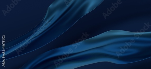 Wallpaper Mural abstract blue and navy blue wave background, 3d rendering wavy wallpaper Torontodigital.ca