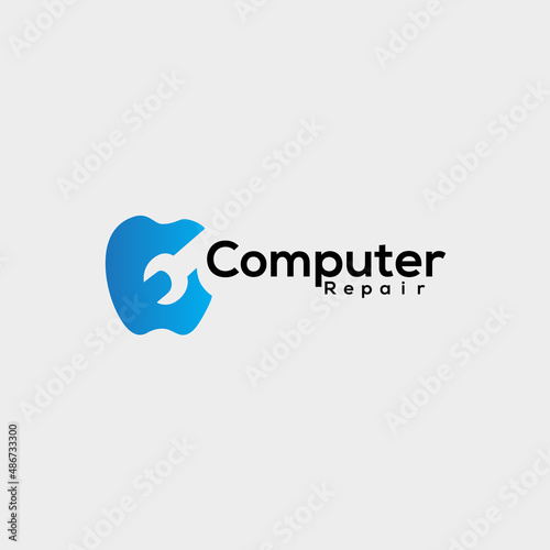 Computer electronic and repair logo design.