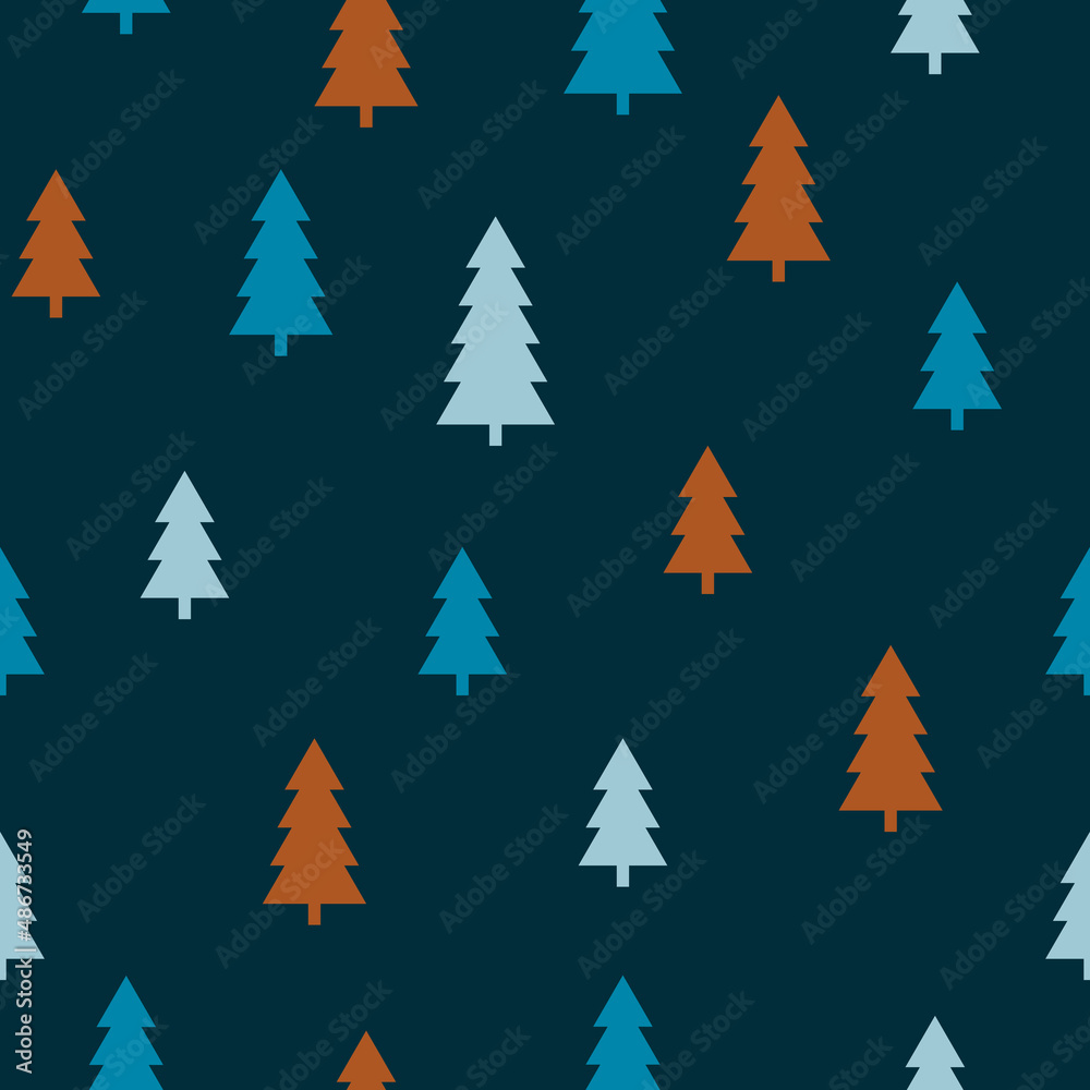 Abstract Christmas seamless pattern with decorative Christmas tree. Print for greeting cards, fabric or wrapping paper designs. Eps 10 vector illustration. Abstract Christmas seamless pattern with decorative Christmas tree. Print for greeting cards, fabric or wrapping paper designs. Eps 10 vector illustration.