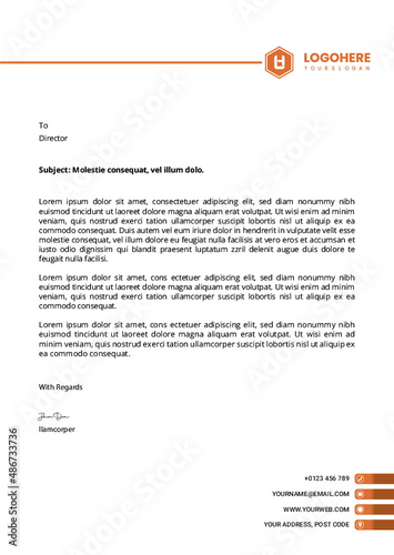 Corporate stationary creative clean unique simple business letterhead A4 template Design