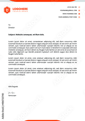 Corporate stationary creative clean unique simple business letterhead A4 template Design