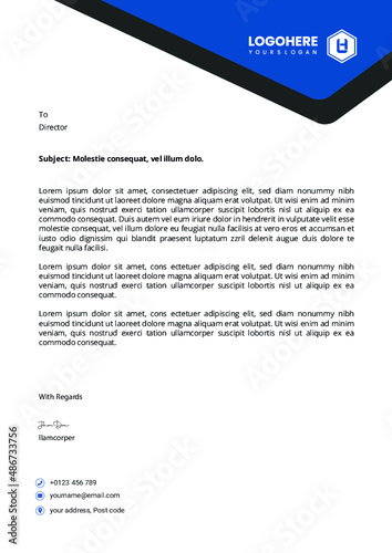 Corporate stationary creative clean unique simple business letterhead A4 template Design