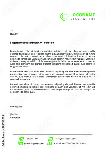 Corporate stationary creative clean unique simple business letterhead A4 template Design