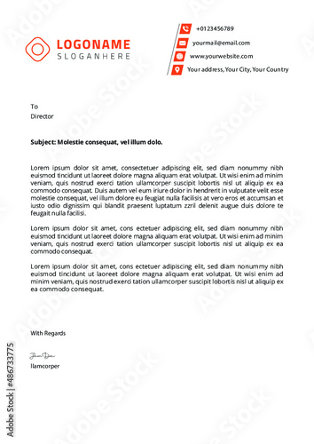 Corporate stationary creative clean unique simple business letterhead A4 template Design