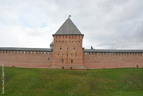 Novgorod Kremlin in autumn season. Veliky Novgorod, a historical city in Russia that is over 1000 years old