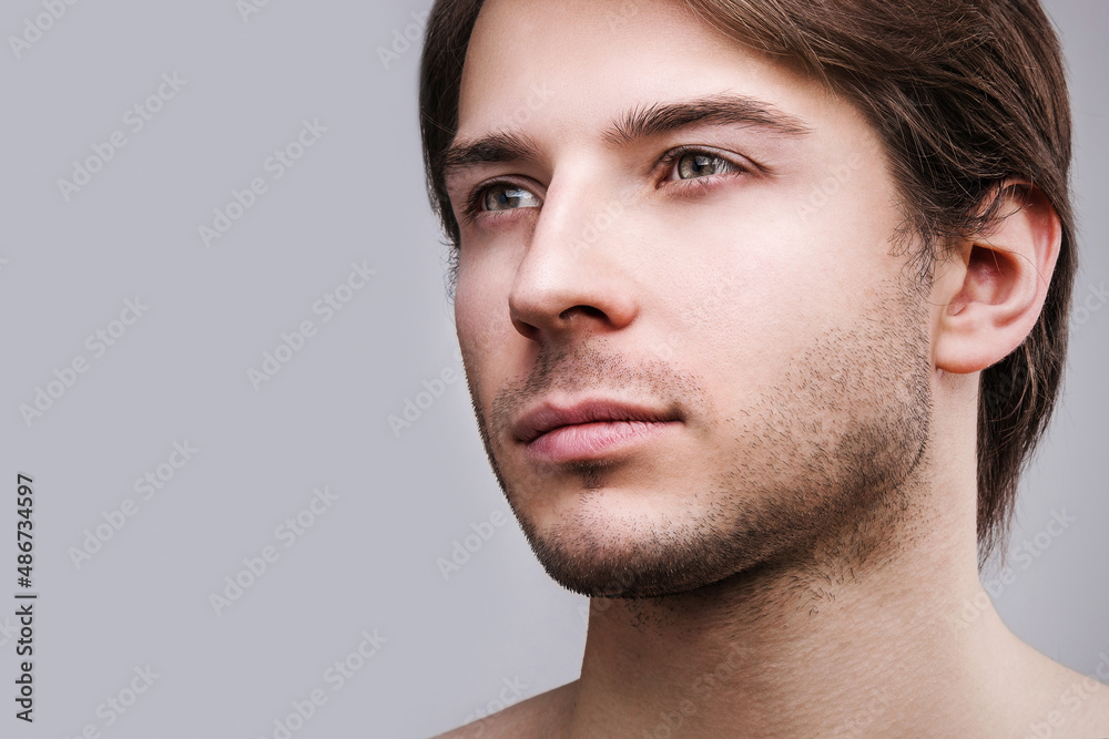 Young handsome man with a stubble beard Young handsome man with a stubble beard