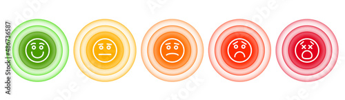 Pain scale. Hurt abstract assessment with circle pain target symbols. Vector illustration