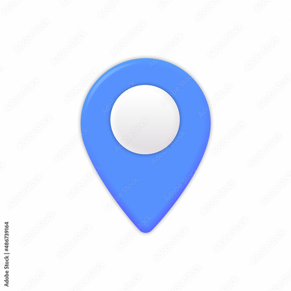Blue Map location pointer 3d pin. Navigation icon for web, banner, logo or badge Illustration