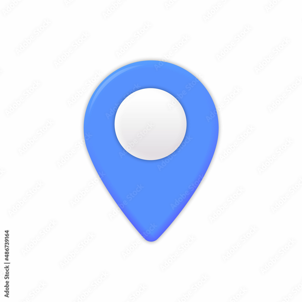 Blue Map location pointer 3d pin. Navigation icon for web, banner, logo or badge Illustration Blue Map location pointer 3d pin. Navigation icon for web, banner, logo or badge Illustration