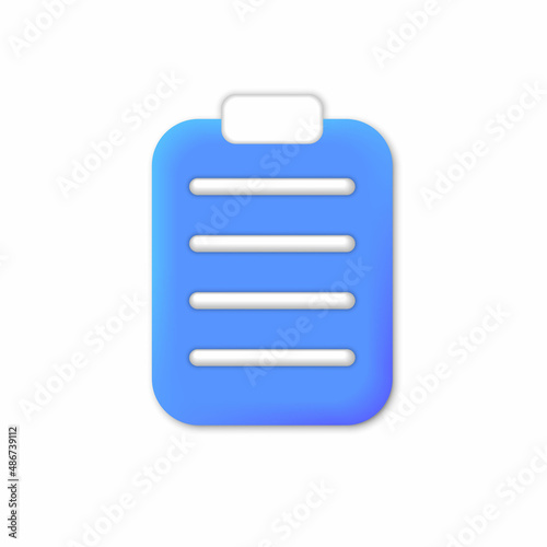 3D Isometric Checklist icon. Created For Mobile, Web, Decor, Print Products, Application. Perfect for web design, banner and presentation. Illustration. © vadymstock