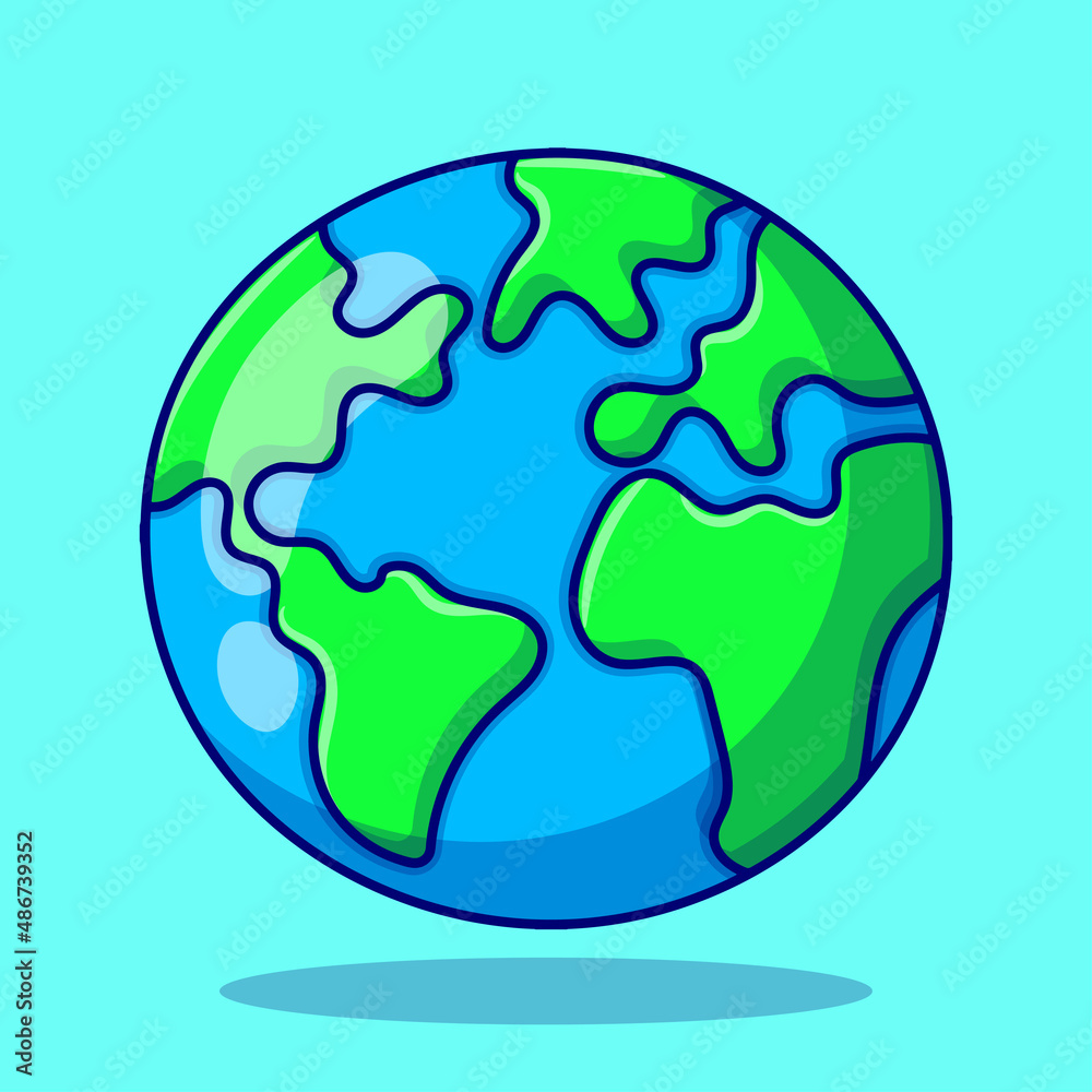 Cartoon Globe with colored hand drawn doodle style Cartoon Globe with colored hand drawn doodle style