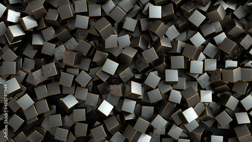 3d render. Abstract tech cubes background