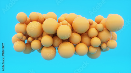 Obraz na płótnie 3d render. Abstract of spheres different sizes