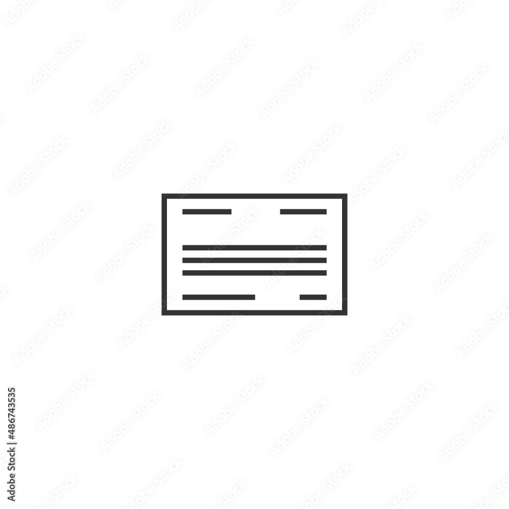 Business card icon. Business card line icon for web and print isolated on white background. Business card icon. Business card line icon for web and print isolated on white background.