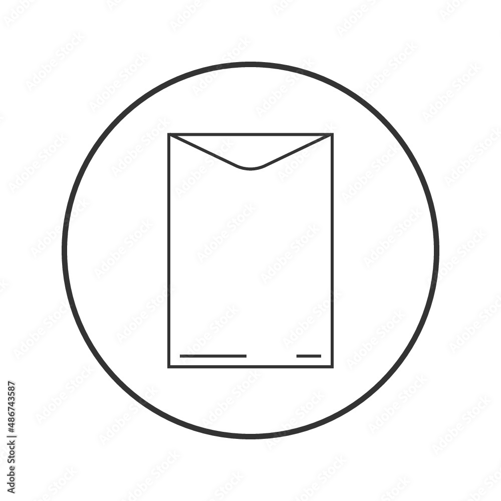Large envelope icon. Envelope line icon for web and print isolated on white background. Large envelope icon. Envelope line icon for web and print isolated on white background.