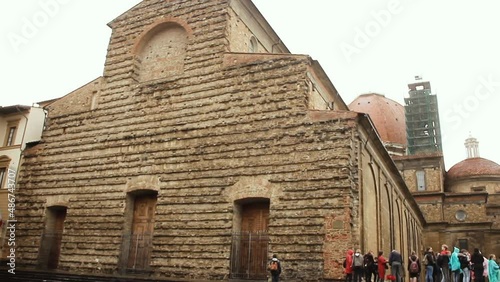The Basilica di San Lorenzo (Basilica of St Lawrence), one of the largest churches of Florence, Italy.   photo