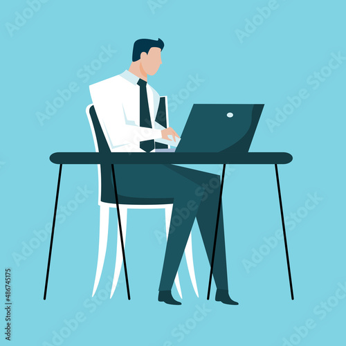 businessman working on laptop