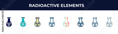 Obraz na plátně radioactive elements vector icon in 8 different modern styles