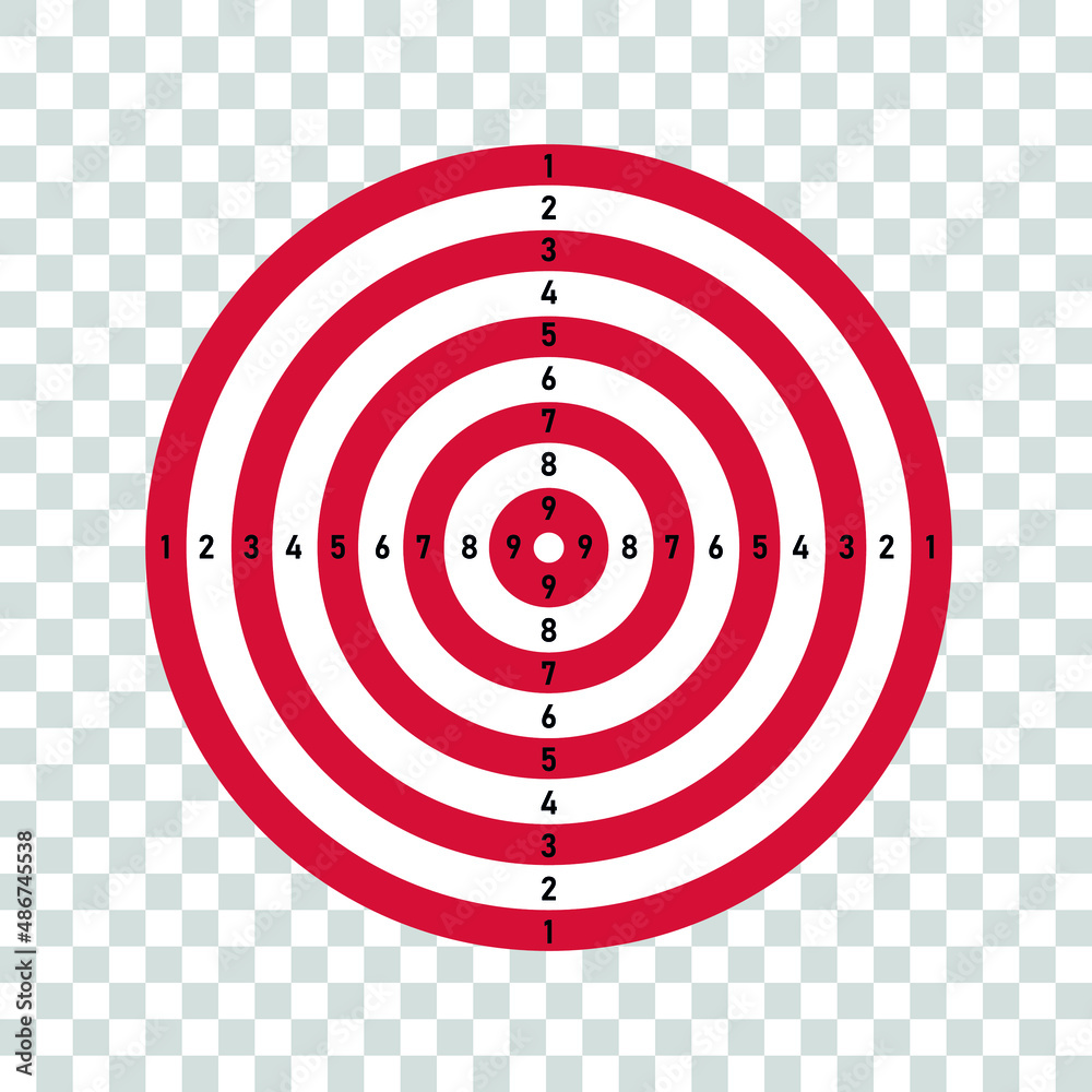 Target for shooting board. Circles and numbers for training in gun shooting sheet. Blank for game. Vector Target for shooting board. Circles and numbers for training in gun shooting sheet. Blank for game. Vector