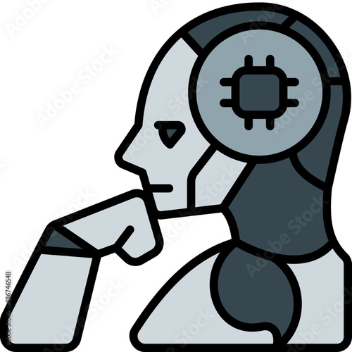 thinking filled outline icon