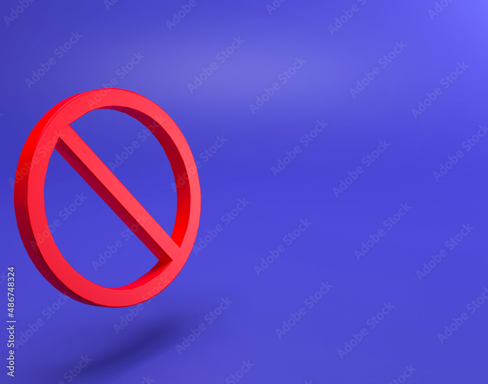 Prohibition sign 3d illustration space Prohibition sign 3d illustration space