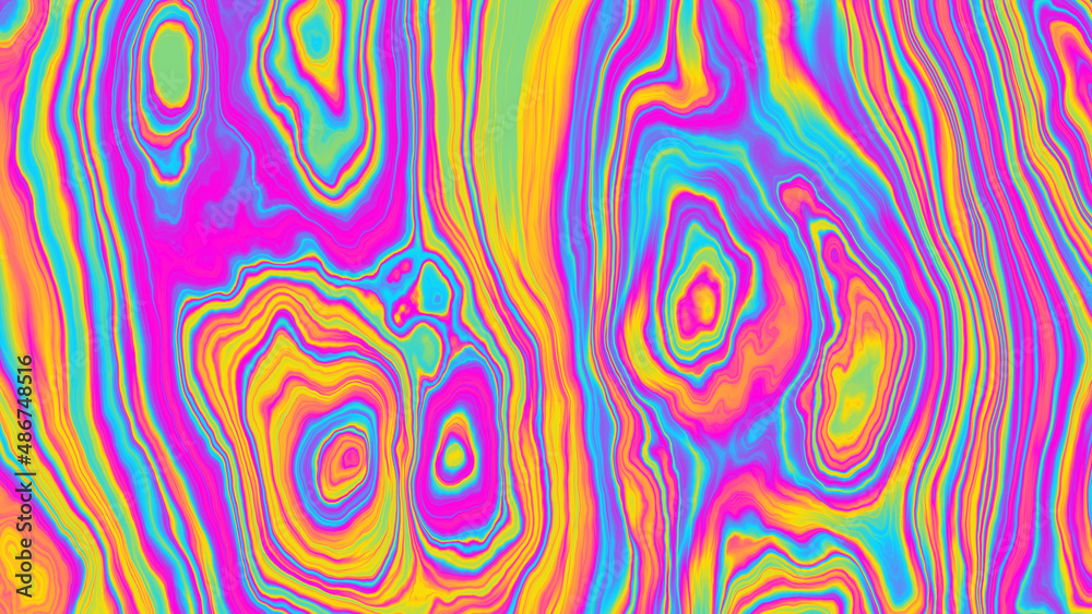 Abstract Psychedelic Rainbow Gradient Swirls Background