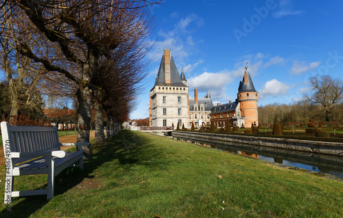 France, the picturesque castle of Maintenon in Eure and Loir region.