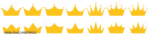Crown icon set. Crown sign collection. Royal crown icons collection set. Big collection crowns