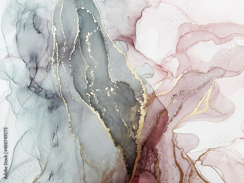 Abstraction. Alcohol mascara on synthetic white paper