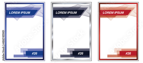 Hockey player trading card frame border template design flyer