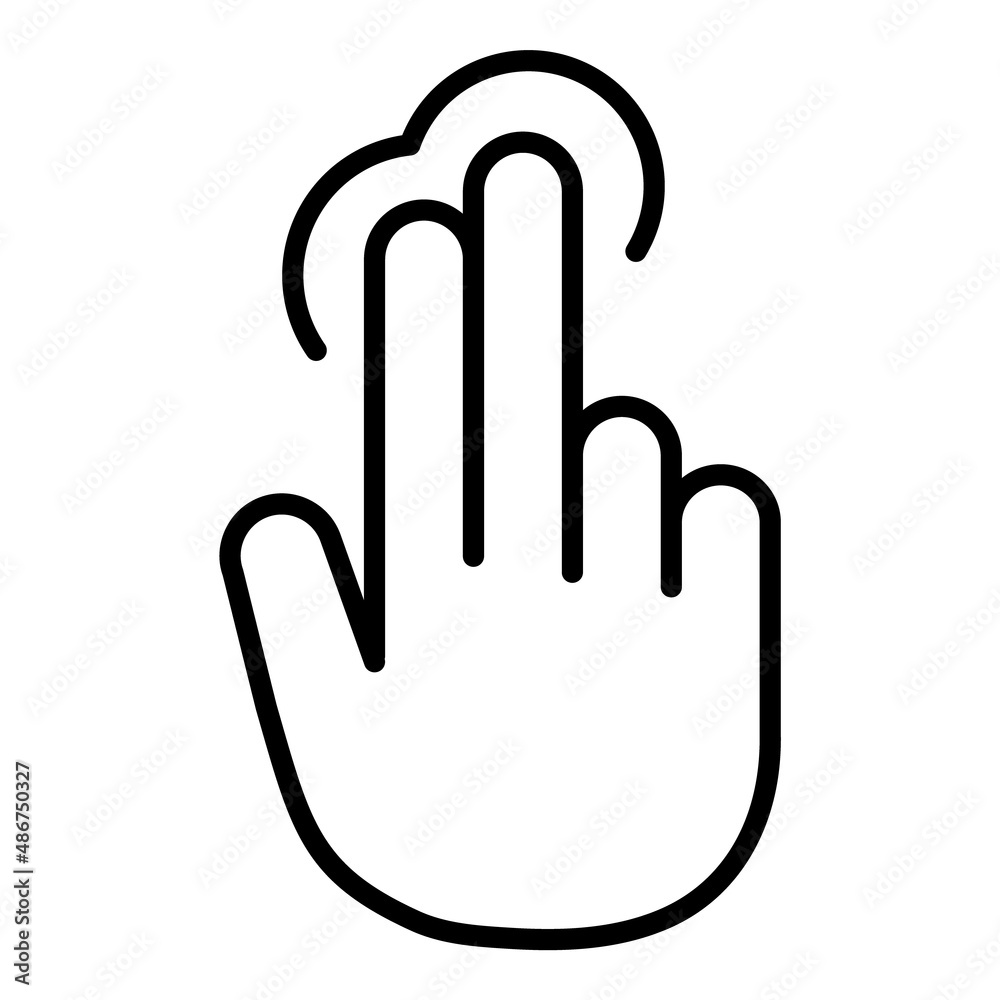 2xtap Hand Gesture Flat Icon Isolated On White Background 2xtap Hand Gesture Flat Icon Isolated On White Background