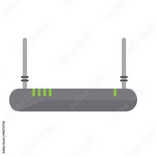 Router flat icon - modem sign wireless illustration. Flat style, office equipment icon