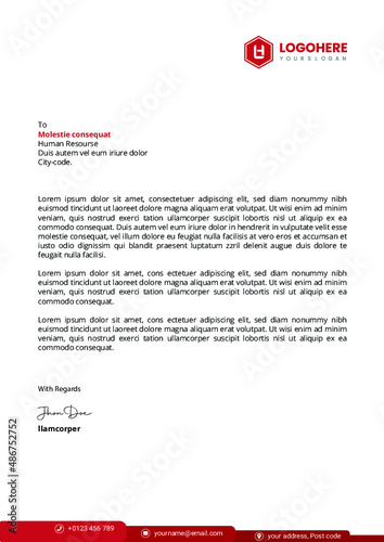 creative clean unique simple business letterhead A4 template Design