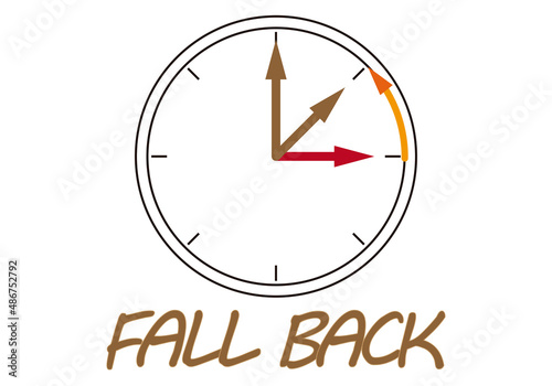 Icono de reloj de cambio de hora al horario de otoño.