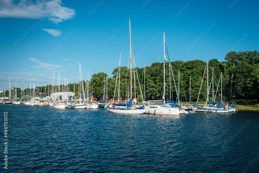 Ahus harbour on the Swedish East Coast. Popular tourist destination.