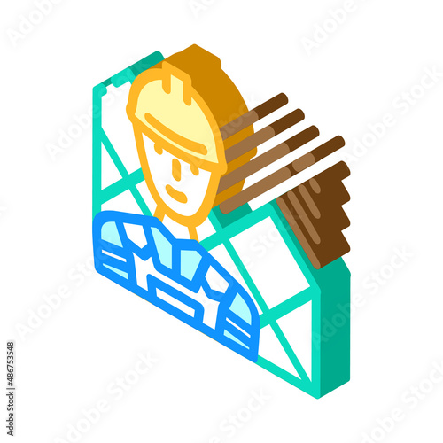 tiler handyman isometric icon vector. tiler handyman sign. isolated symbol illustration