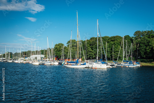 Ahus harbour on the Swedish East Coast. Popular tourist destination.