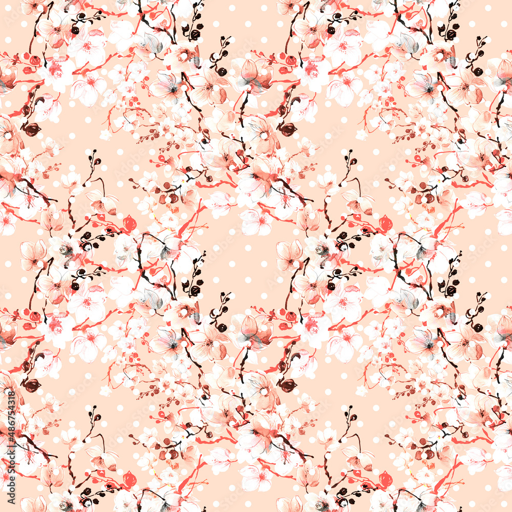  Abstract floral background magical flowers
