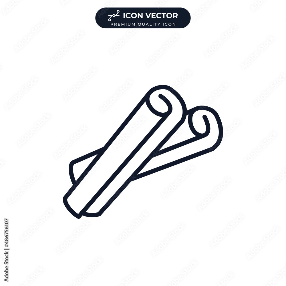 Cinnamon sticks icon symbol template for graphic and web design collection logo vector illustration Cinnamon sticks icon symbol template for graphic and web design collection logo vector illustration