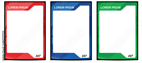 Team player trading card frame border template design flyer