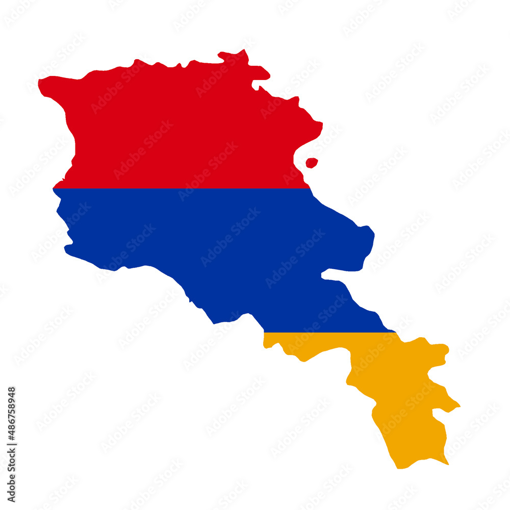 Obraz premium Armenia 3D Silhouette Map With Flag