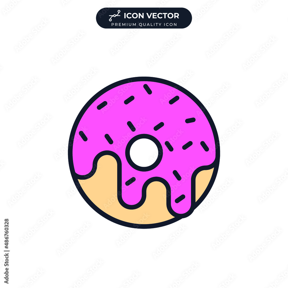 Fototapeta premium Donut icon symbol template for graphic and web design collection logo vector illustration