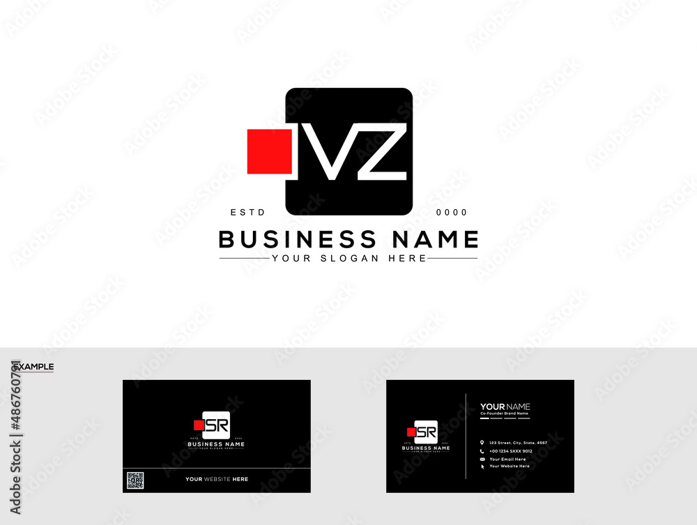 Letter VZ logo, modern Vz creative minimal monogram symbol with