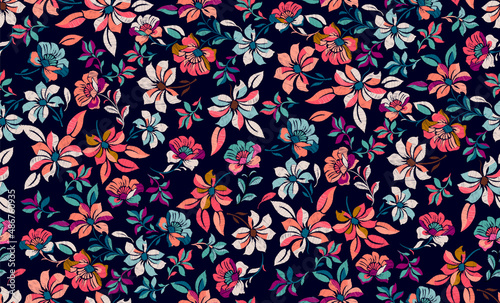 embroidered floral pattern, perfect for fashion, papers and decoration